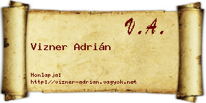 Vizner Adrián névjegykártya